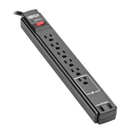 Evolve 6 ft. 2 USB Black Surge Protectors EV3362295
